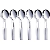 FULLYWARE Soup Spoons, Stainless Steel 6.1” Heavy Duty Round Spoons, Dinner Spoon Table Spoon Silverware, Metal Spoon Cutlery