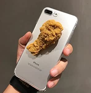 Super Vivid 3D Fried Chicken Leg Fried Chicken Wings Transparent Soft TPU Protective Skin Case Cover for Iphone5 5S SE 6 6S 7 8 X 6P 7P 8P (Fried Chicken Leg, for iPhone 7P 8P)