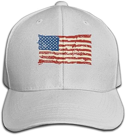 Custom Cool Unisex Vintage American Flag Summer Visor Cap Ash