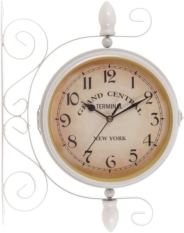 Bracket Mounted Outdoor Swivel Clock And Thermometer 31 5cm