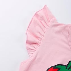 Little Girl Strawberry Tulle Dress Flutter Sleeve