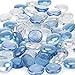 Dashington Flat Blue/Clear Marbles, Pebbles (5 Pound Bag/80oz) for Vase Filler, Table Scatter, Aquarium Decor, Gems