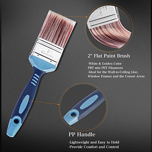 ETERNA Paint Tray Set,12-Piece Painting Roller Kit,Painting Rollers,Brushes,Covers,Frames,Tray,12Pcs Kit for House Decorating DIY Walls Ceiling