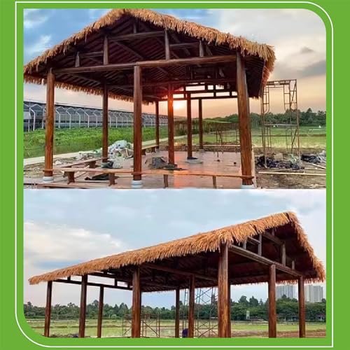 HAZEK Artificial Thatch Roll Tiki Bar Synthetic Thatched Roof Beach Hawaiian Party, Garden Fence Decoration and Bar Decoration (Size:1.6 x 65 ft (0.5 x 20 m))