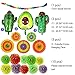 JOYIN 19 Packs Fiesta Party Decorations, Cinco De Mayo Fiesta Foil Balloons with Cactus & Avocado Balloons Hanging Paper Fans, Mexican Banner Tissue Pom Paper Flowers for Taco Birthday Party