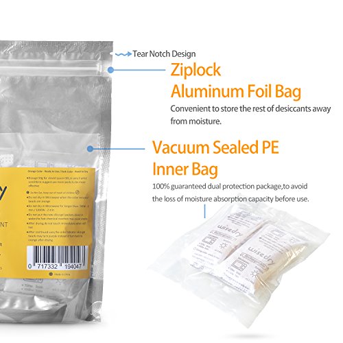 wisedry 50 Gram [4PACKS] Microwave Fast Reactivate in 2MINS Silica Gel