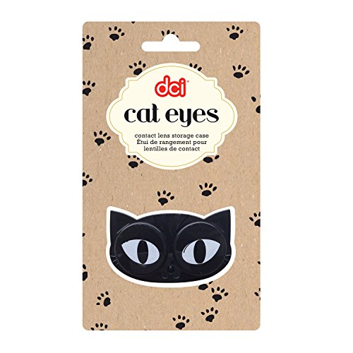 DCI Cat Eyes Contact Lens Case, Assorted Black/Pink