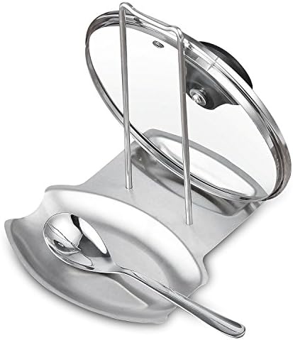 Lid Holder, FJROnline Utensils Lid Holder Spoon Holder Lid Rest Lid Shelf Kitchen Utensils Holders Stainless Steel Sam Lid and Spoon Rest