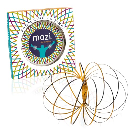 Mozi Geometric Magic Flow Ring - Easy to Use - 3D Arm Spinner Bracelet Toy for Kids and Adults (Black and Gold) — image 1