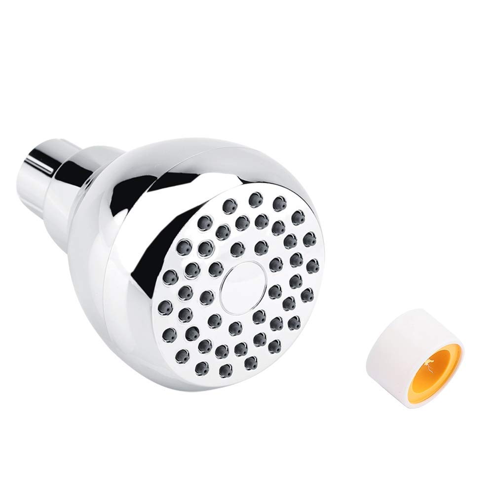 1 Pack High Pressure Shower Head, G1/2 Fitting Universal Shower Head with Adjustable Metal Swivel Ball Fixed Chrome Showerheads, 2.0 GPM