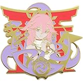 Yae Miko Brooch Pin - Yaemiko Characters Cosplay Enamel Brooch Lapel Pin - Gift for Fans, Women and Girls (Yae Miko Pin)