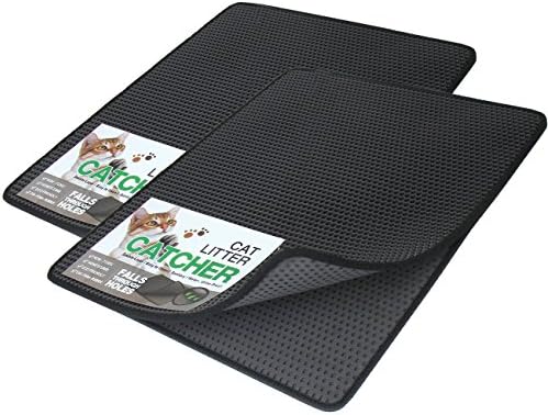 [2-PACK] Litter Mat -XL Size (28" x 23"), Litter-Trapping, Water-Proof, Non-Toxic Soft, Light EVA Foam Rubber