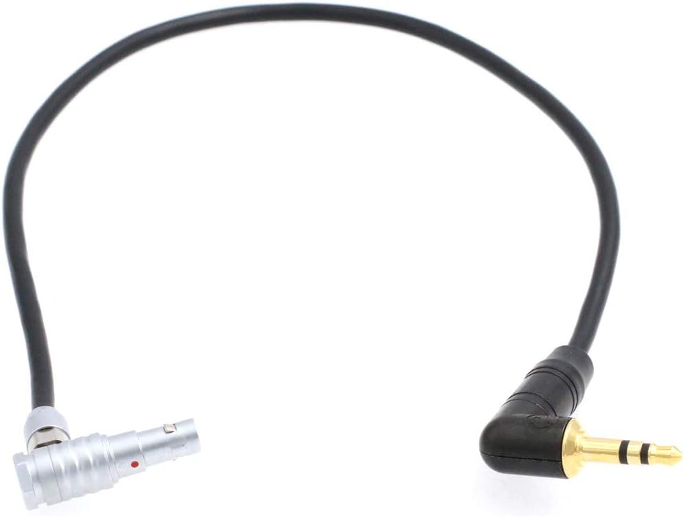 HangTon Audio Input Cable for ARRI Alexa Mini Z CAM E2 V-Raptor Camera Right Angle 3.5mm 1/8'' TRS to 00B 5 Pin 30cm