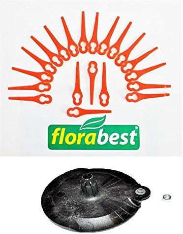 FlorabestSet: 20 knives + 1 Cutting Disc for Florabest Cordless Strimmer FRT 18 A and FRT A1