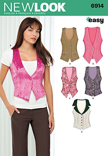 New Look Sewing Pattern 6914 Misses Tops, Size A (4-6-8-10-12-14-16)