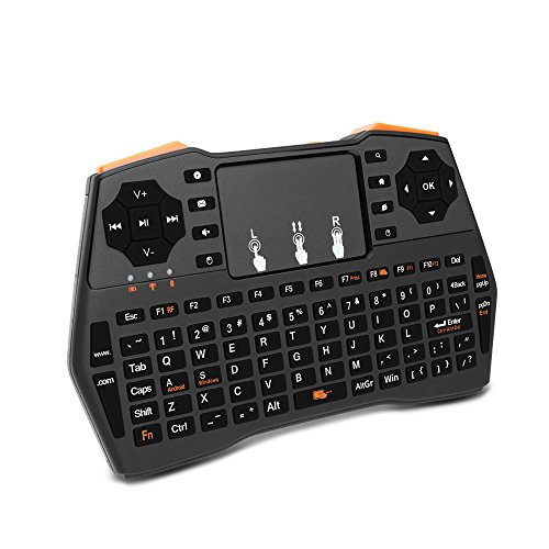 Betheaces Wireless Mini Keyboard 2.4GHz Game Keyboard with Touchpad Mouse Remote Control, Rechargeable Combos for PC, Pad, Laptop, Tablet, Google， Android TV Box and More