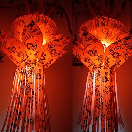 Chinese Japanese Lanterns 2-Pack, Handmade Paper Lantern – for Weddings, Celebrations, Memorial Ceremonies – Red Lamp 16-Inch Height/Fun Kids Activities