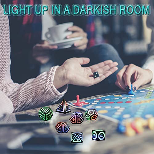 Dungeons and Dragons Dice Set Rechargeable DND Dice with Charging Box for MTG,Role Playing Table Games, RPG Polyhedral