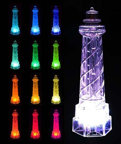 Solaration 1028 Solar Powered Lighthouse Garden Stake Light for Outdoor Living