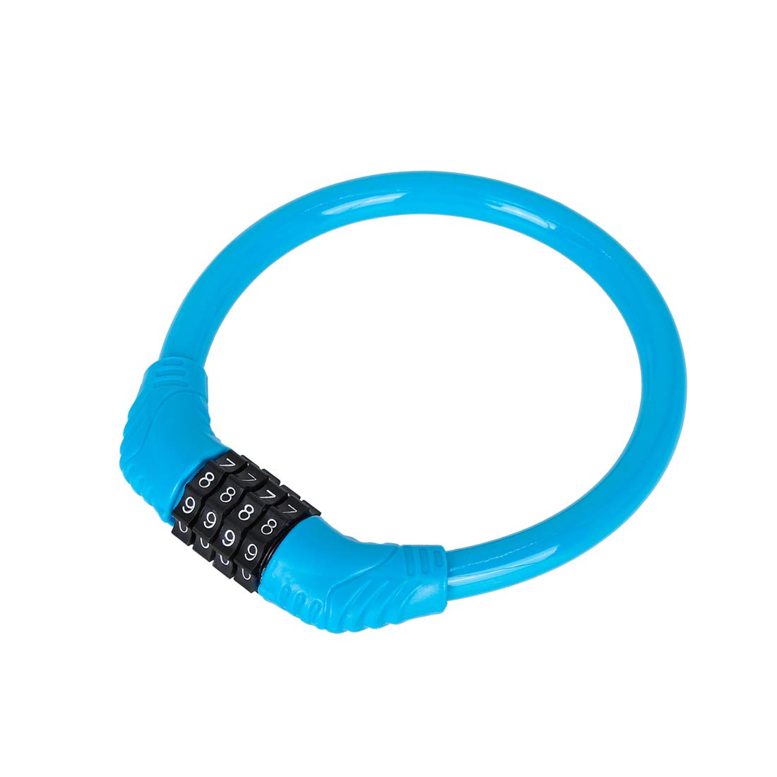X AUTOHAUX 43cmx10mm Bike Cable Lock Portable 4 Digit Security Locks Blue