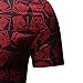 Men’s Summer Print Turn-Down Collar Shirt Button Down Shirt Casual Top Short Sleeved Shirt (M, Red)thumb 4