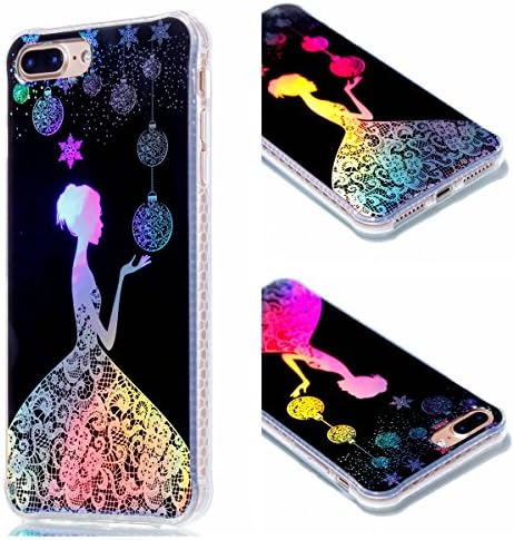 iPhone 8 Plus Case, iPhone 7 Plus Case, Wandeneng Hybrid Fancy Colorful Pattern Hard Soft Silicone Bumper Case Fit for iPhone 7 Plus (2016)/iPhone 8 Plus (2017) (Lantern girl)
