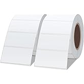 Hybsk 2x1 inch Direct Thermal Labels for Barcodes, Address, Compatible with Rollo Label Printer & Zebra Desktop Printers (2"x1",2 Rolls White)