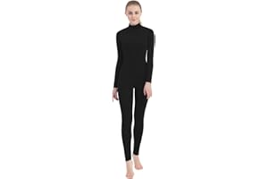 SUPRNOWA Full Body Unitard Turtleneck Spandex Footed/Footless Long Sleeve Unisex
