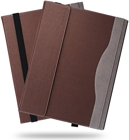 ppker Surface Book 2 Laptop Sleeve, PU Leather Detachable Protective Folio Case Cover For 15 Inch Microsoft Surface Book 2 Case With Kickstand (15" Surface Book 2, coffee)
