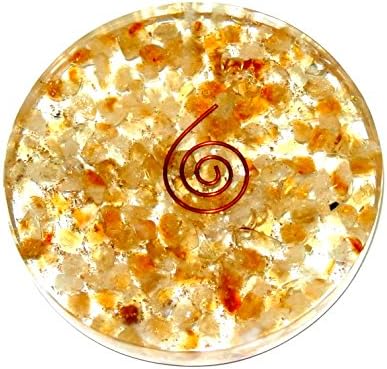 Citrin Orgone Vastu Plate Energy Generator Crystal Gemstone Coster
