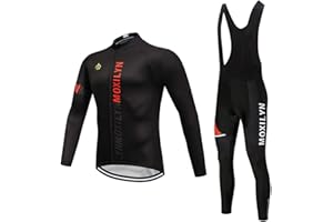 MOXILYN Men's Quick-Dry Cycling Jersey Set Road Bike Bicycle Shirt + Bib Pants with 9D Gel Padded MTB Riding Clothing kit