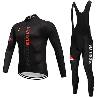 Mens Cycling Jersey Long Sleeve Bib Kit Bike Shirt Clothes Camiseta de
