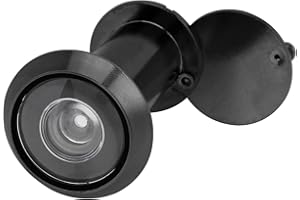 HOJLKLD Door Viewer Peephole, 220-degree Peephole for Front Door with Heavy Duty Rotating Privacy Cover for 1-1/2" to 2-3/8" Doors (Black)