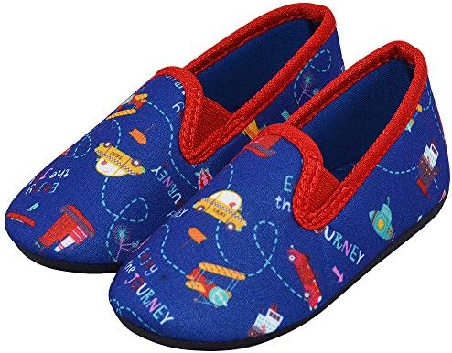 LA PLAGE Kid's Winter Autum Short Nap Lining Non-Slip Soles Warm Comfort Indoor Outdoor Slippers