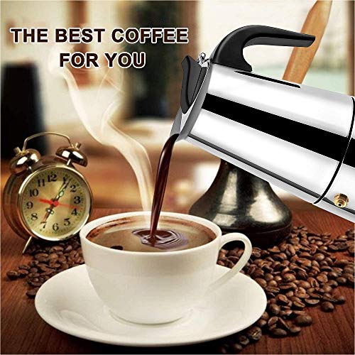 Espressokocher aus Edelstahl, Mokkakanne, Perkolator, italienische Kaffeemaschine, klassischer Café-Maker, geeignet für… – Bild 8