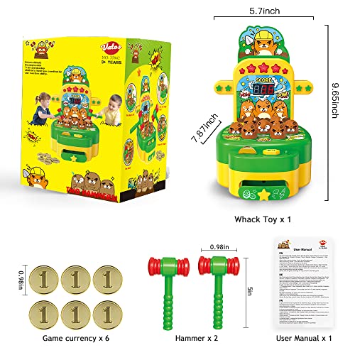 VATOS Whack Game Toy, Mini Electronic Arcade Game with Hammers, Toddler  Toys for Years Old Boys