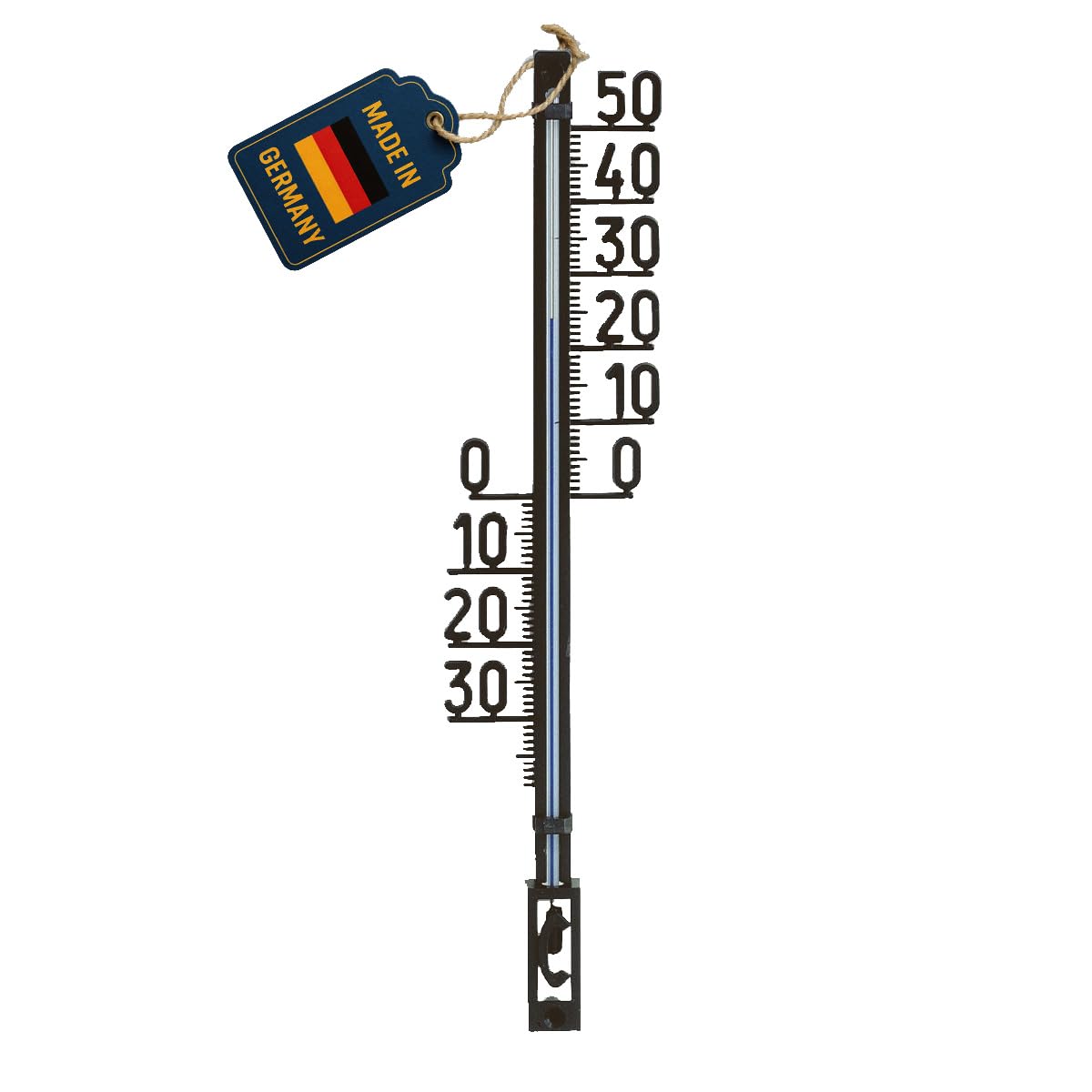 TFA Dostmann Analogue Outdoor Thermometer, 12.6003, Weatherproof, Freestanding Degrees, House Wall Thermometer, 27.5 cm High, Black