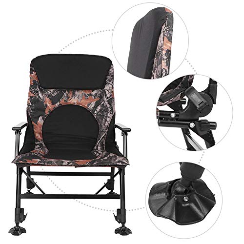 Dioche Angelsitz mit hoher Rückenlehne, zusammenklappbar, für den Außenbereich, hohe Festigkeit, Sportstuhl mit 4… – Bild 8