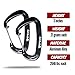 CHILL GORILLA 12 kN wiregate carabiner heavy duty 2646 pound rating. Lightweight aluminum alloy. Hammocks, hiking, key chains. Survival gear. ENO backpacking camping accessory. 2 biners. Black
