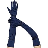 Long Opera Party Gloves 1920s Satin Elbow Length Gloves Stretchy Satin Comfortable Fabric for Bridal Wedding Cosplay Costumes