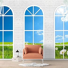 Wall Murals for Bedroom Vies from French Window Design Removable Wallpaper Peel and Stick Wall Stickers - 66x96 inches