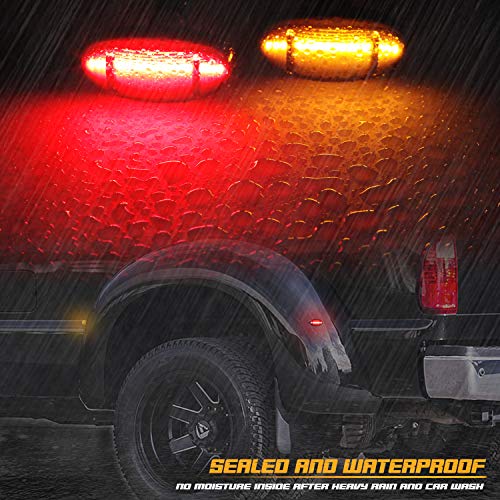 RUXIFEY Sequential Dually Bed Side Marker Lights LED Fender Sidemarkers Smoked Lens Compatible with 2011-2016 Ford F250 F350 F450 Super Duty, Pack of 4