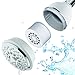 AquaCare By Hotel Spa Filtered Shower Head 4 Inch Chrome Face 6 Setting Showerhead with 3 Stage Shower Filter Cartridge Inside. (Dual White/Chrome Finish)