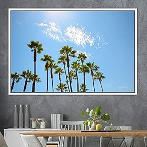 signwin Framed Canvas Wall Art Palm Tree Colorful...