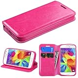 Samsung Galaxy Prevail LTE Case,Samsung Galaxy Core Prime Case,NageBee -Wallet Flip Case Pouch Cover Fold Stand case Premium Leather Wallet Flip Case for Samsung Galaxy Prevail LTE / Samsung Galaxy Core Prime (Leather Wallet Pink)