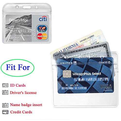 Badge Holder ID Card Holders Waterproof Horizontal Name Tags Punched Zipper Resealable Clear Plastic Labels Credit Cards Holder