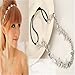 CJESLNA New Lady Hair Accessory Silver Metal Flower Rhinestone Leaf Headband Hair Band (Silver)
