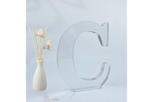 WOODOUNAI 4 Inch Designable Acrylic Letters Unfinished Acrylic Letter for Wall Decor Decorative Standing Letters Slices Sign Board Decoration for Craft Home Party Projects (C)