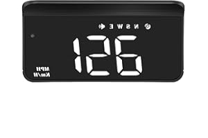 AZIJYV HUD M1white Windshield Speedometer Projector,Digital GPS Smart Speedometer with Speed,Driving Direction,Overspeed Alarm Fatigued Driving,GPS Mode for All Vehicles