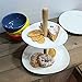 Sweese Cupcake Stand - 2 Tier Porcelain Dessert Platter,Ivory White and Odd Shape